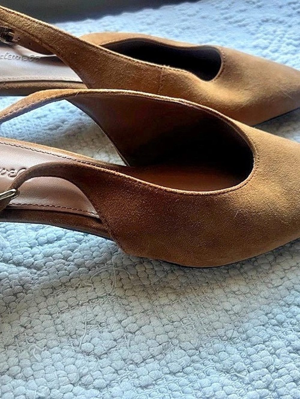 Madewell The Emilie Suede Slingback Pump Brown Heels - Picture 4 of 4